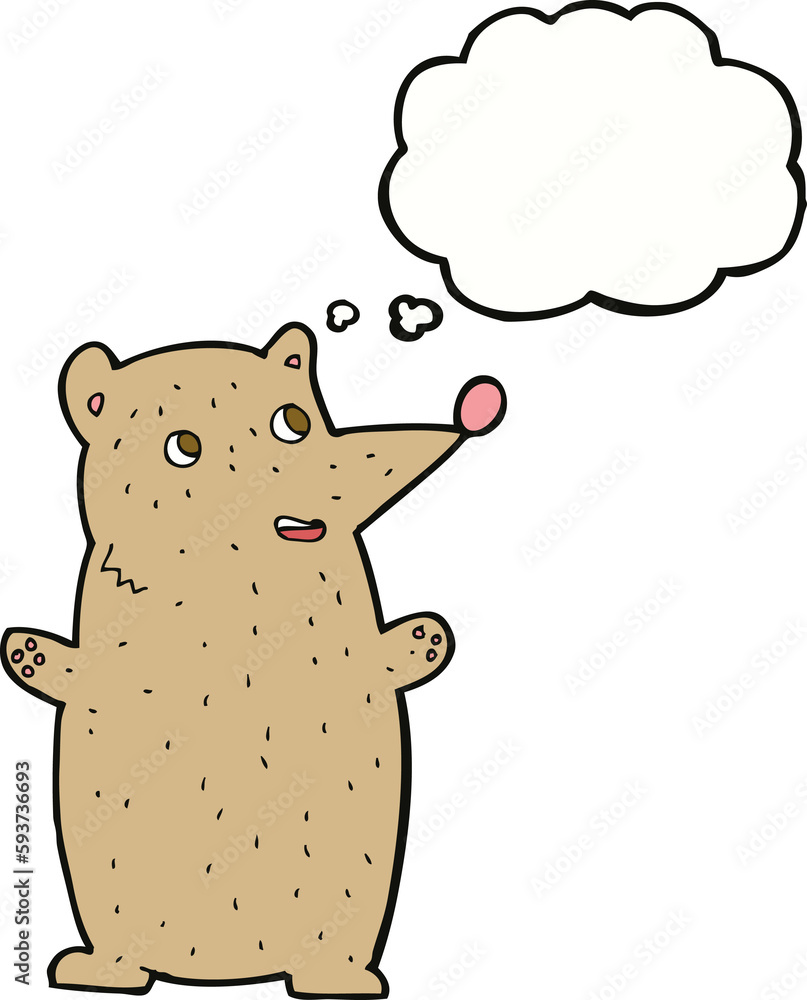 funny cartoon bear with thought bubble funny cartoon bear with thought bubble