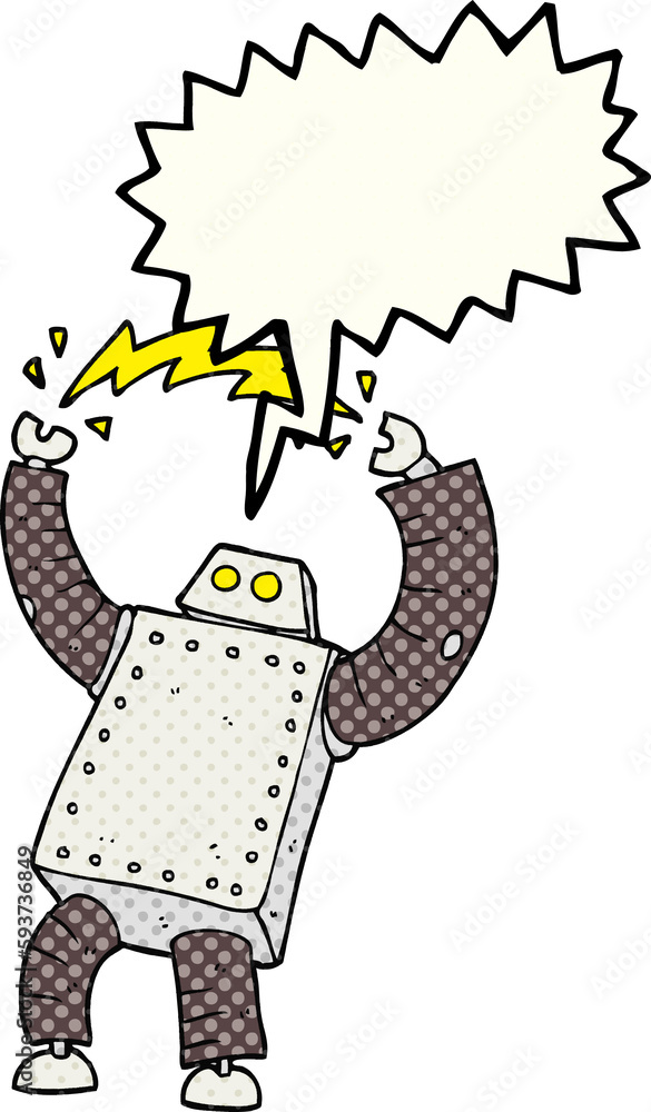 comic book speech bubble cartoon robot comic book speech bubble cartoon robot