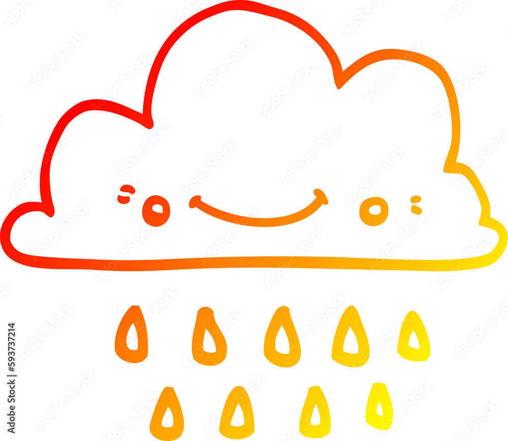 warm gradient line drawing cartoon storm cloud warm gradient line drawing cartoon storm cloud
