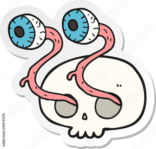 Wallpaper Mural sticker of a gross cartoon eyeball skull Torontodigital.ca