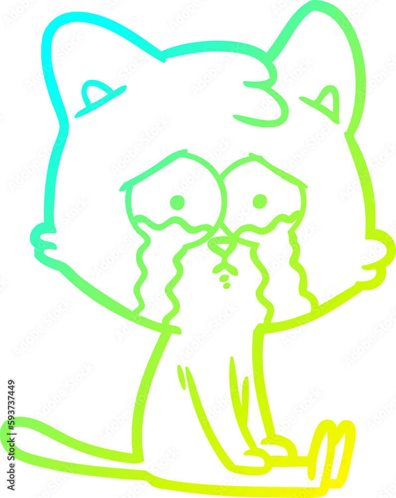 cold gradient line drawing cartoon cat cold gradient line drawing cartoon cat