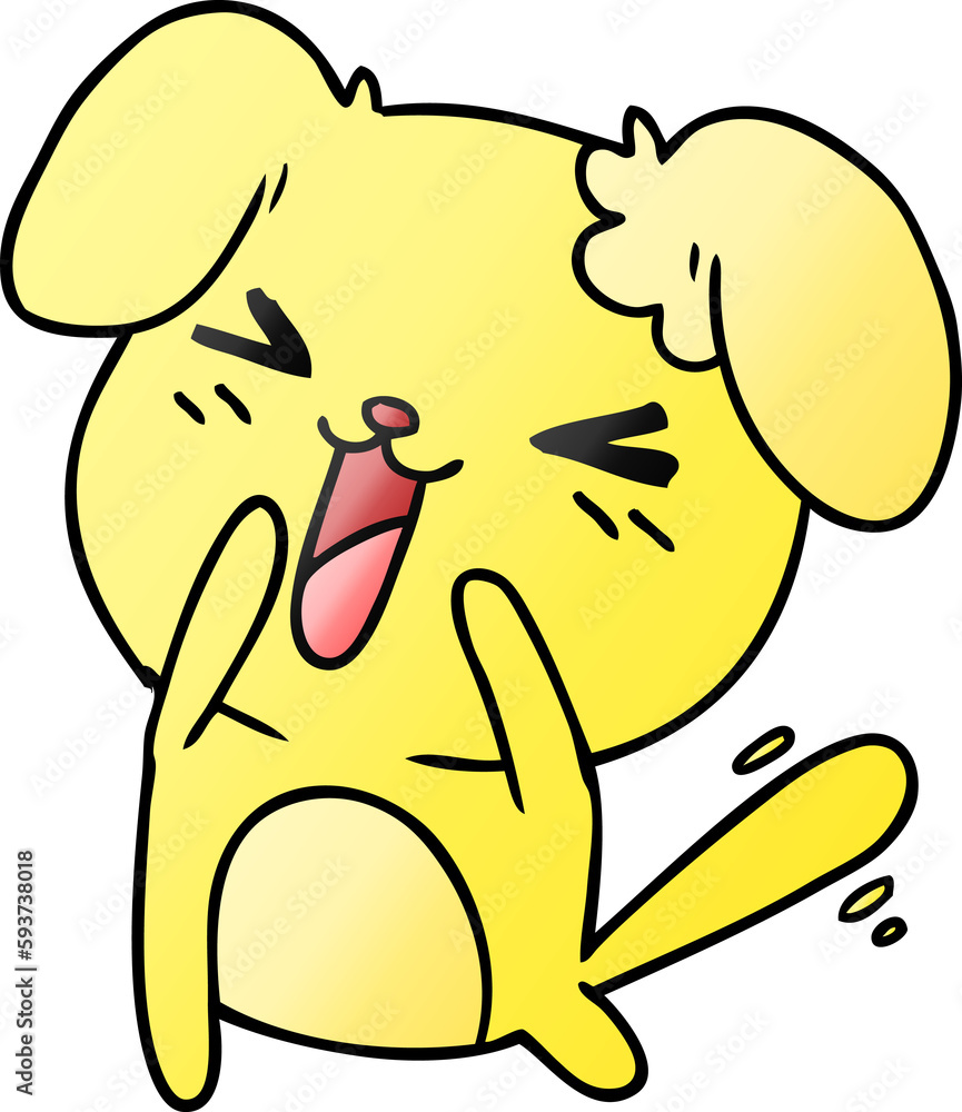 gradient cartoon of cute kawaii dog gradient cartoon of cute kawaii dog