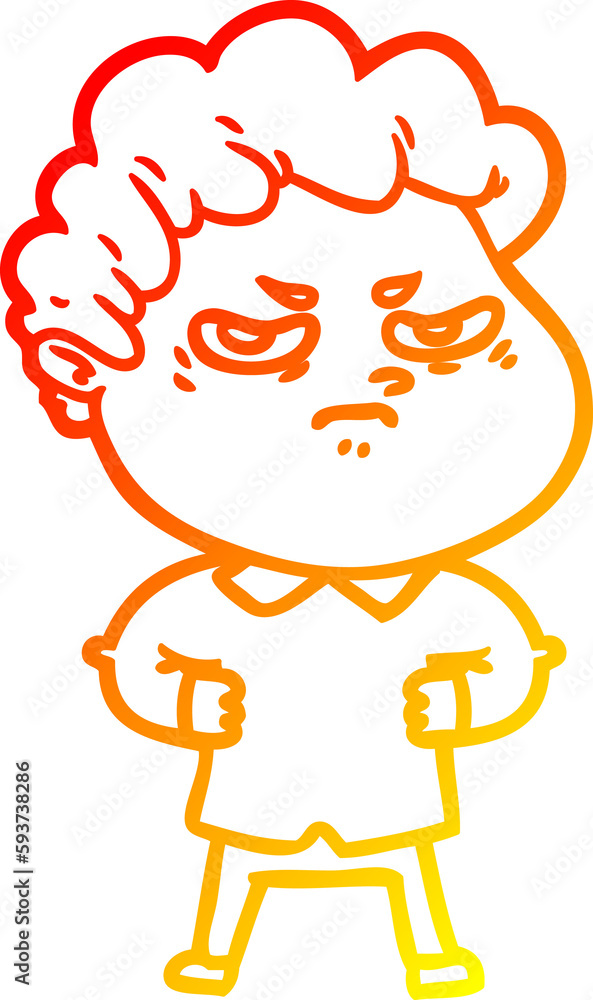 warm gradient line drawing cartoon angry man warm gradient line drawing cartoon angry man