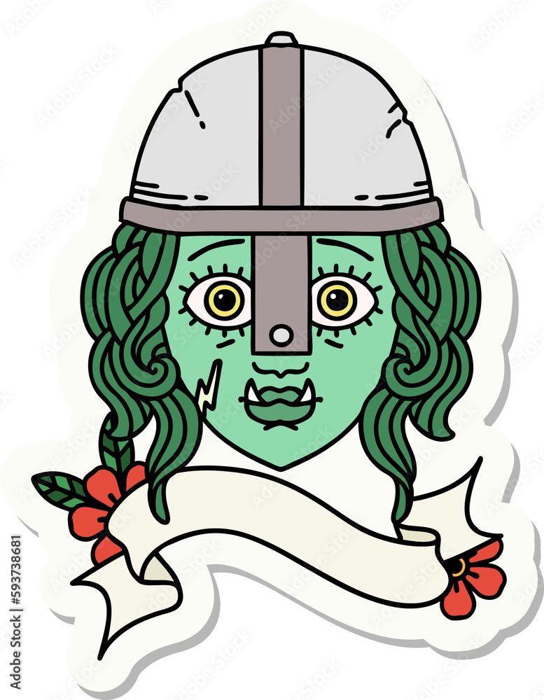 orc fighter character face sticker orc fighter character face sticker