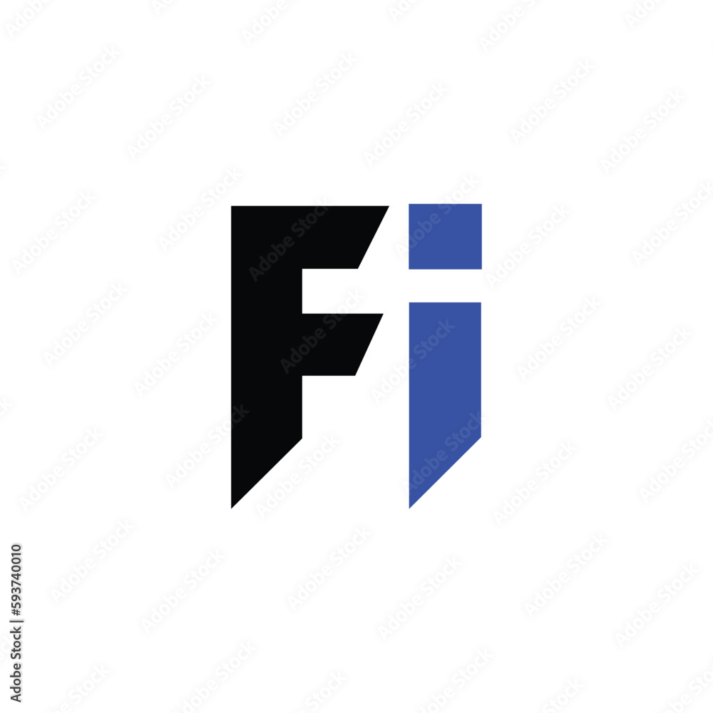 Fototapeta premium sign isolated on white FI logo