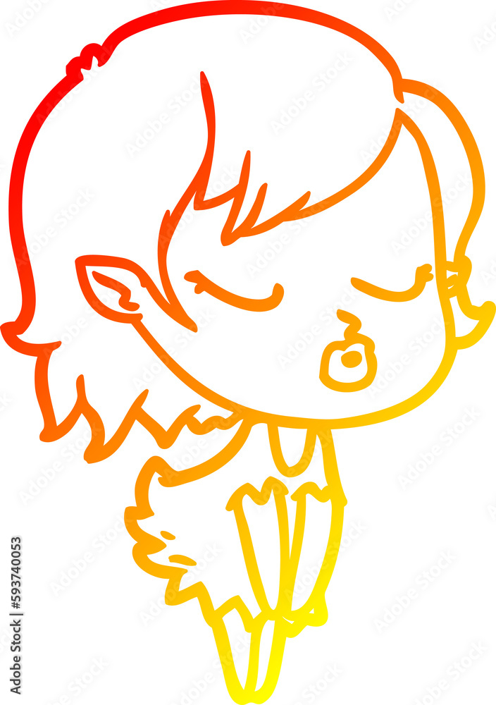 warm gradient line drawing cute cartoon vampire girl warm gradient line drawing cute cartoon vampire girl
