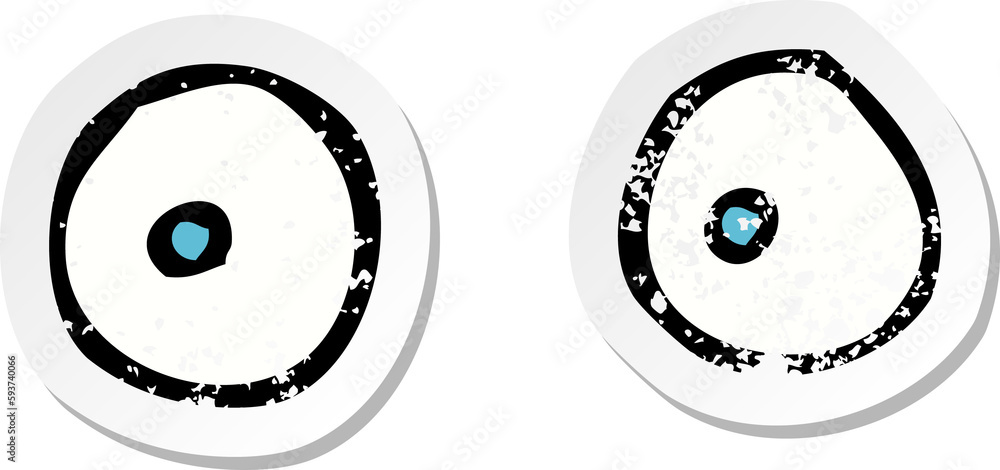 retro distressed sticker of a cartoon eyes