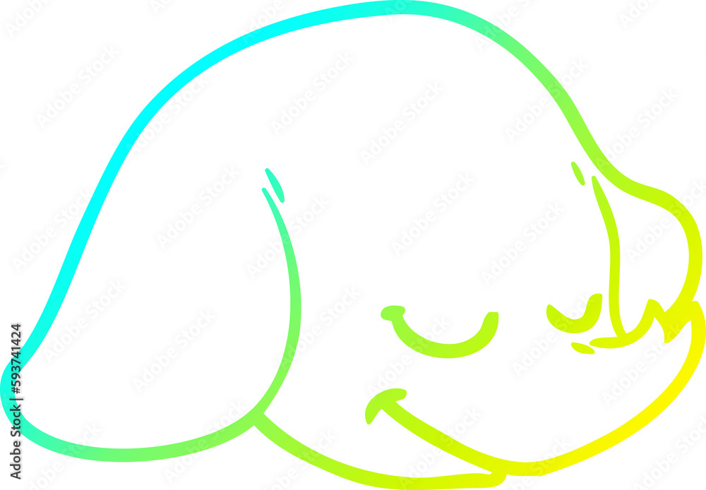 cold gradient line drawing cartoon elephant face cold gradient line drawing cartoon elephant face
