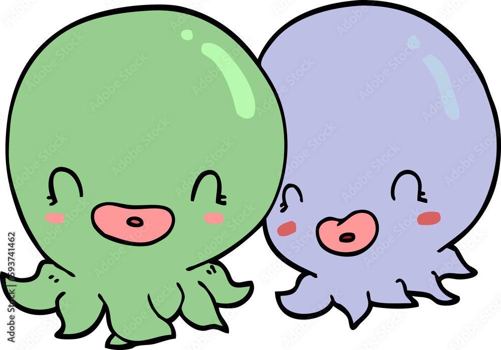 two cartoon octopi two cartoon octopi