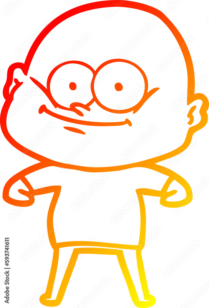 warm gradient line drawing cartoon bald man staring warm gradient line drawing cartoon bald man staring