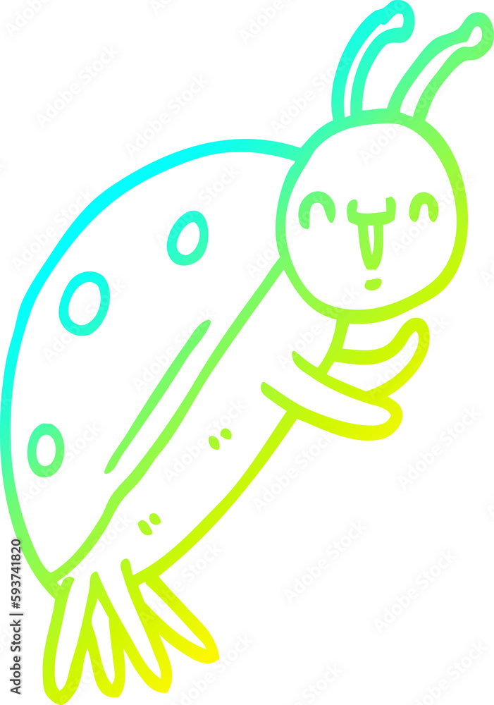 cold gradient line drawing cute cartoon ladybug cold gradient line drawing cute cartoon ladybug