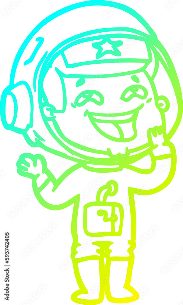 cold gradient line drawing cartoon laughing astronaut cold gradient line drawing cartoon laughing astronaut