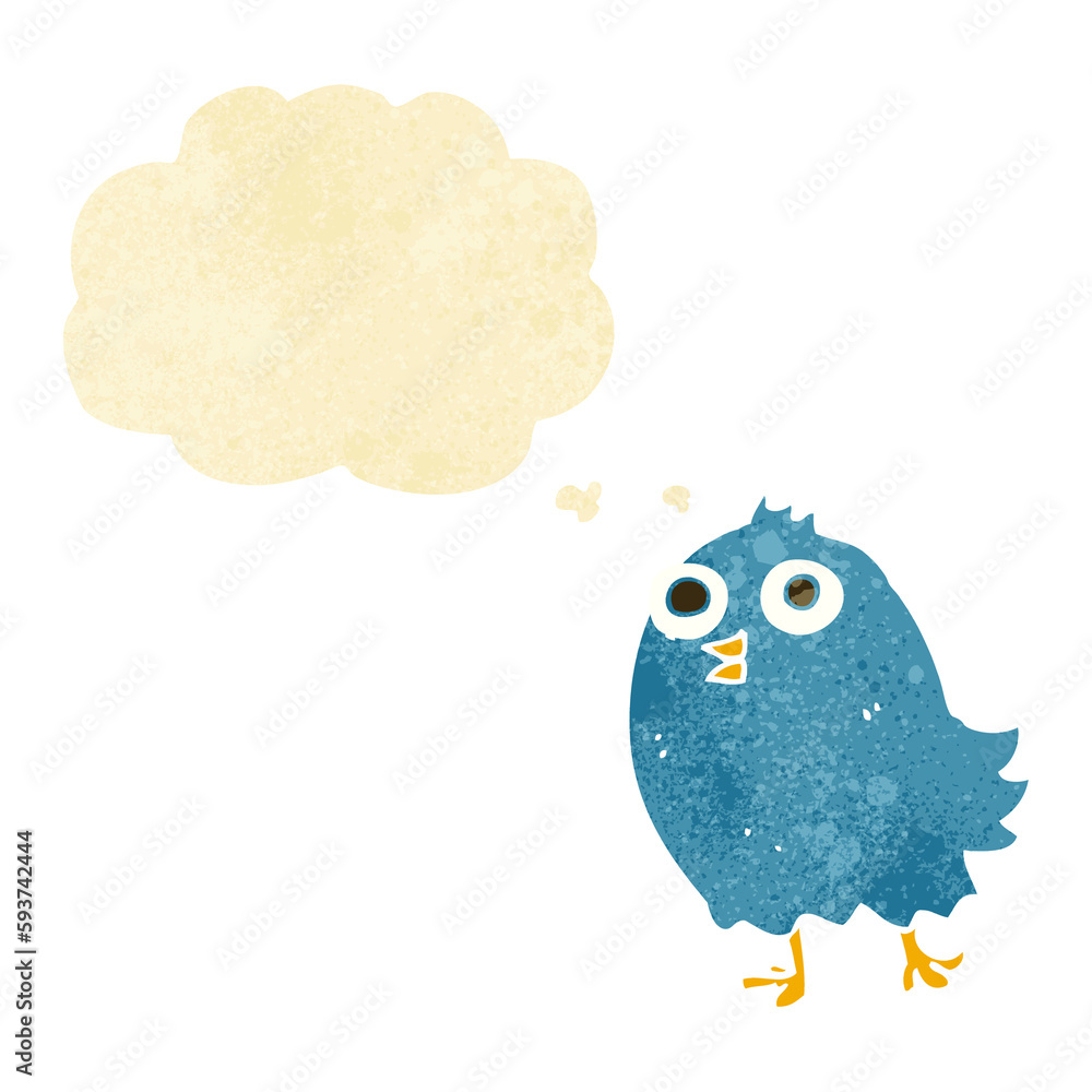 cartoon happy bird with thought bubble cartoon happy bird with thought bubble