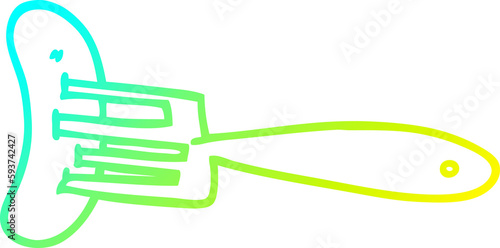 Canvas Print cold gradient line drawing cartoon banger on fork