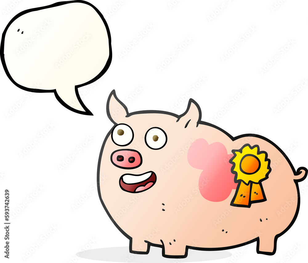 speech bubble cartoon prize winning pig speech bubble cartoon prize winning pig