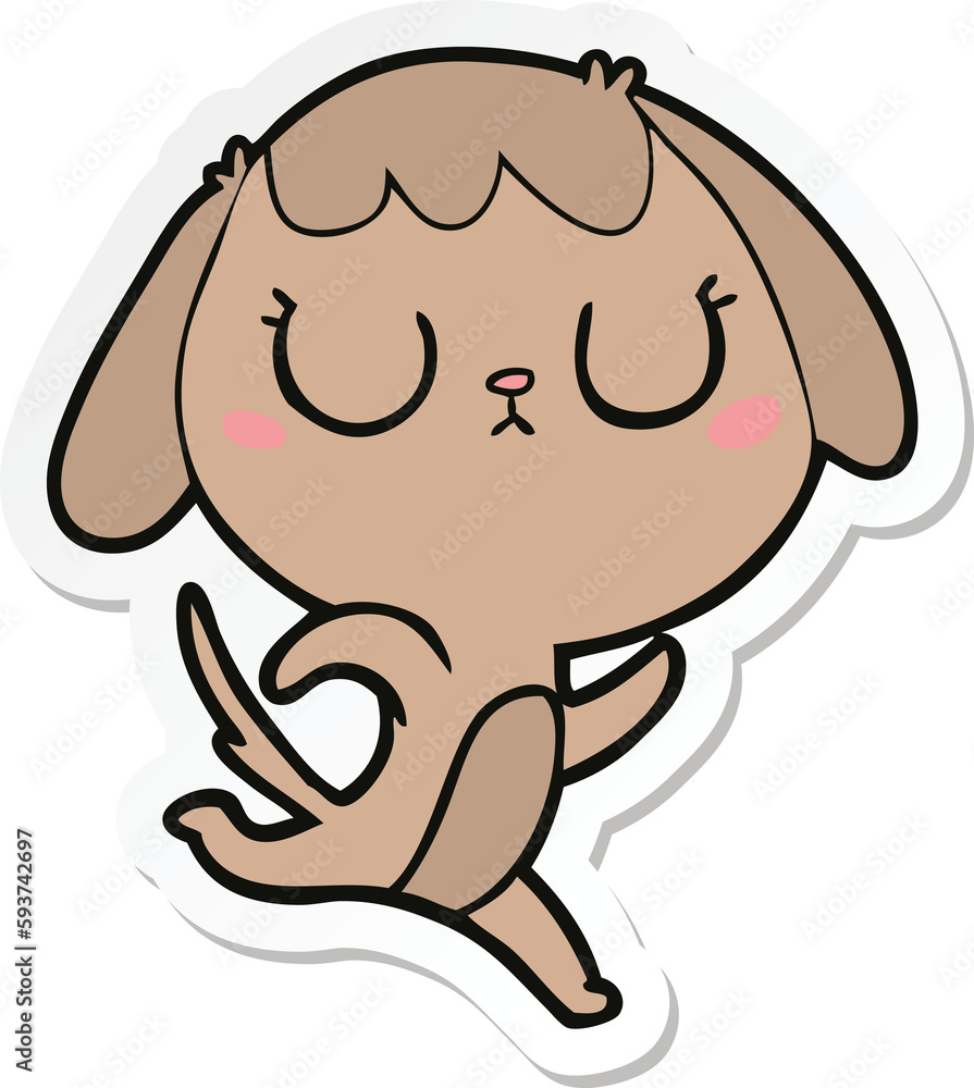 sticker of a cute cartoon dog sticker of a cute cartoon dog