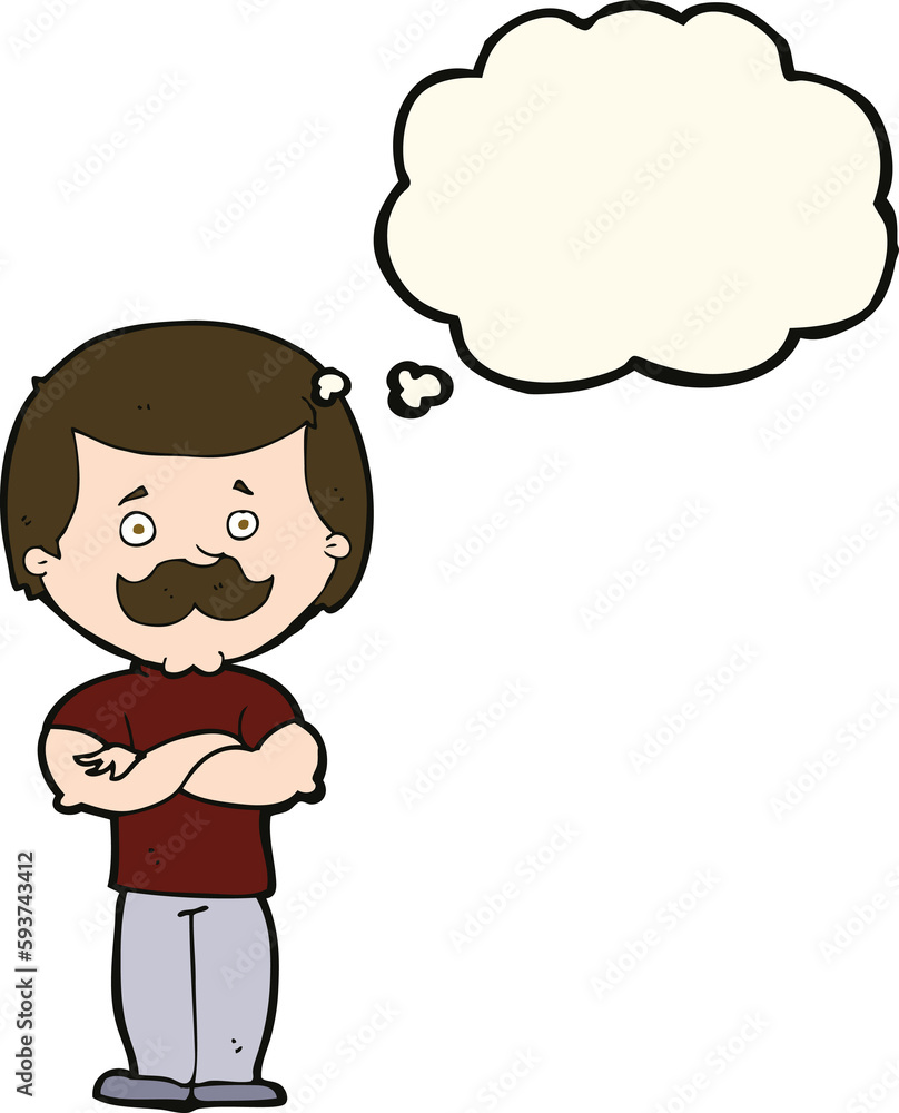 cartoon manly mustache man with thought bubble cartoon manly mustache man with thought bubble
