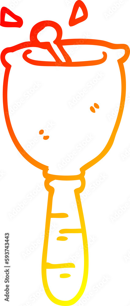 warm gradient line drawing cartoon ringing bell warm gradient line drawing cartoon ringing bell