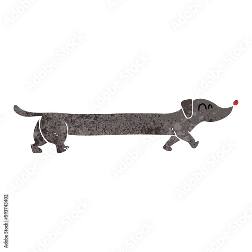 retro cartoon dachshund