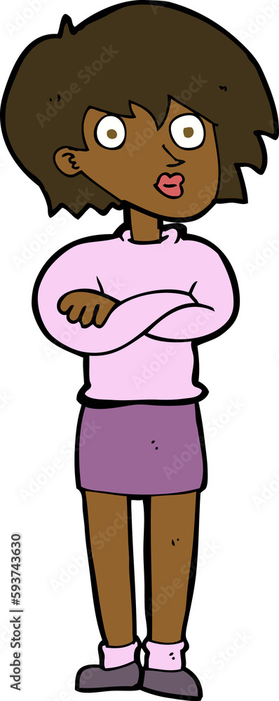 cartoon woman wit crossed arms cartoon woman wit crossed arms