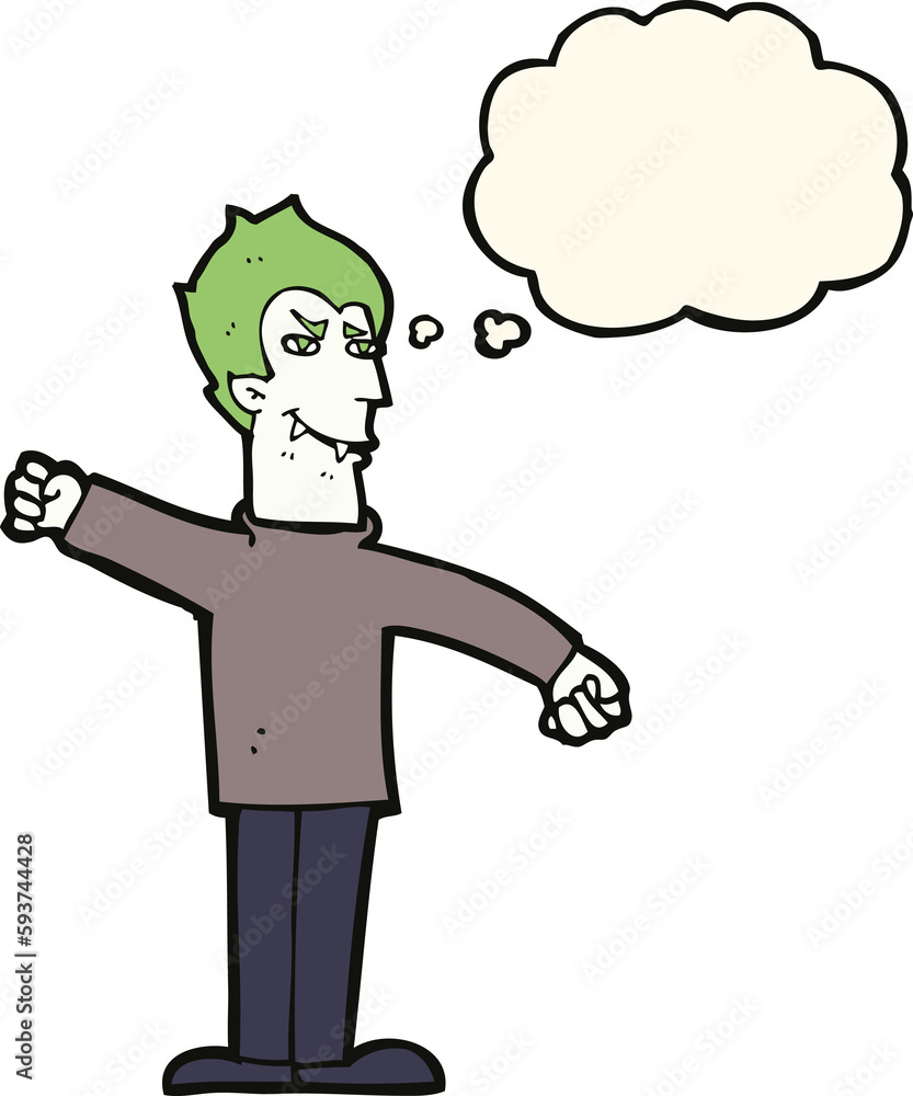cartoon vampire man with thought bubble cartoon vampire man with thought bubble