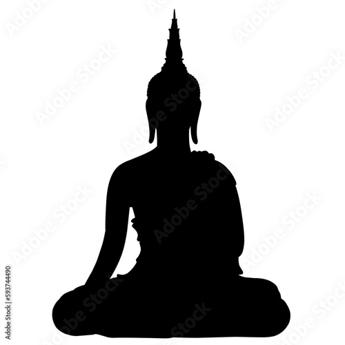 buddha statue silhouette isolated