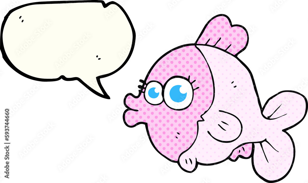 funny comic book speech bubble cartoon fish with big pretty eyes funny comic book speech bubble cartoon fish with big pretty eyes