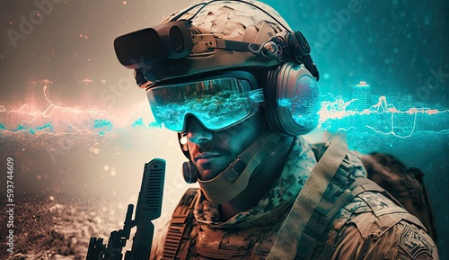 Soldier of the future in cyber warfare, augmented reality, virtual reality