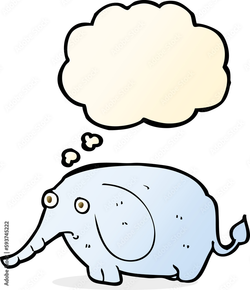 cartoon sad little elephant with thought bubble cartoon sad little elephant with thought bubble