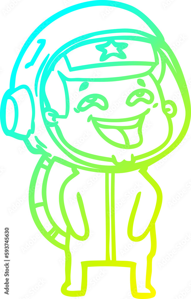 cold gradient line drawing cartoon laughing astronaut cold gradient line drawing cartoon laughing astronaut