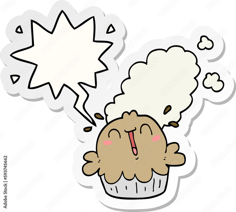 cute cartoon pie and speech bubble sticker cute cartoon pie and speech bubble sticker