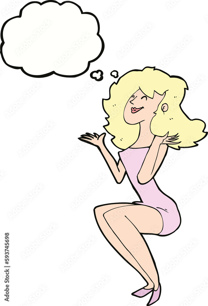 cartoon attractive woman sitting with speech bubble cartoon attractive woman sitting with speech bubble