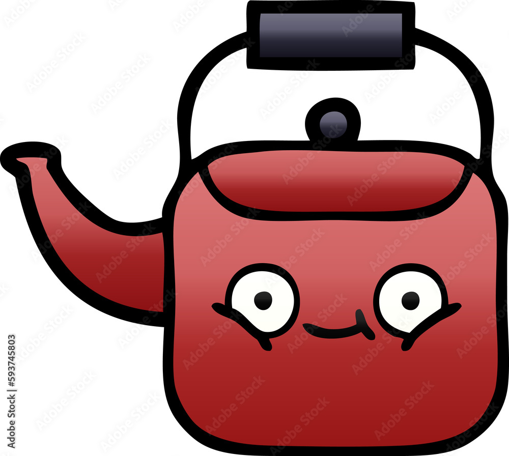 gradient shaded cartoon kettle gradient shaded cartoon kettle
