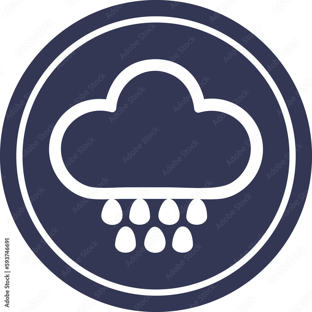 rain cloud circular icon rain cloud circular icon