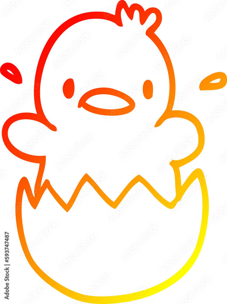 warm gradient line drawing cartoon baby duck warm gradient line drawing cartoon baby duck