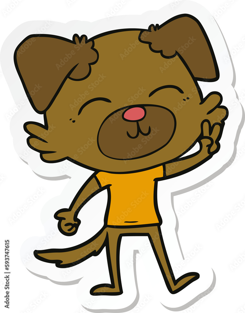 Fototapeta premium sticker of a cartoon dog