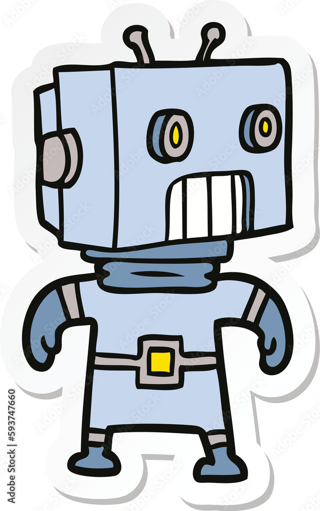Fototapeta premium sticker of a cartoon robot