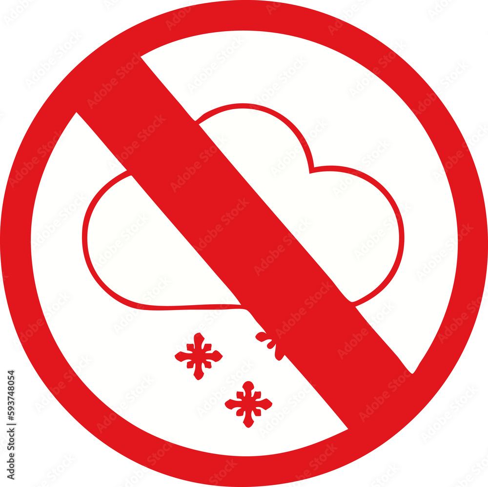 flat color retro cartoon no snow allowed sign flat color retro cartoon no snow allowed sign