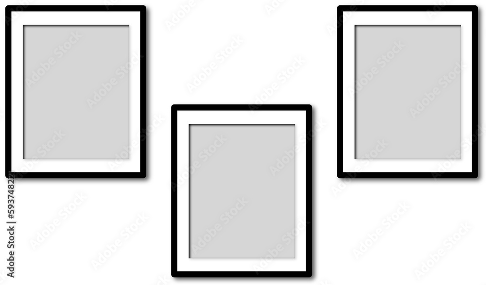 Isolated Blank Portrait Photo Frames on Transparent Background