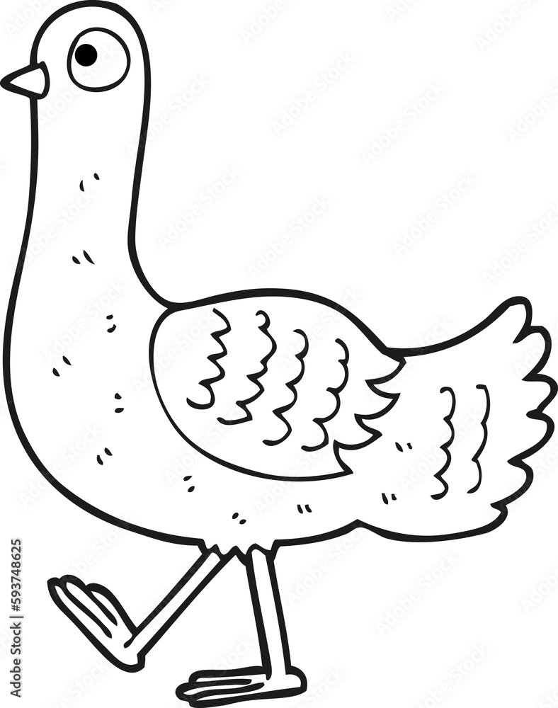 black and white cartoon pigeon black and white cartoon pigeon
