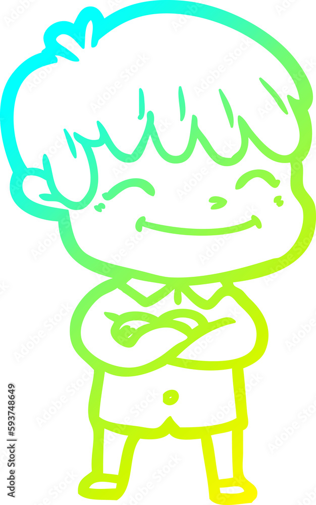cold gradient line drawing cartoon happy boy cold gradient line drawing cartoon happy boy
