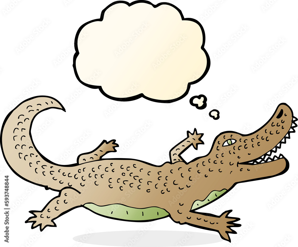 cartoon crocodile with thought bubble cartoon crocodile with thought bubble
