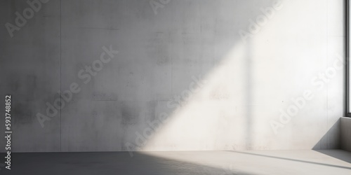 Concrete wall and floor background for product display or mock up  three dimensional showroom. Background. Mockup. Generative AI. Abstract white interior of an empty room with concrete walls