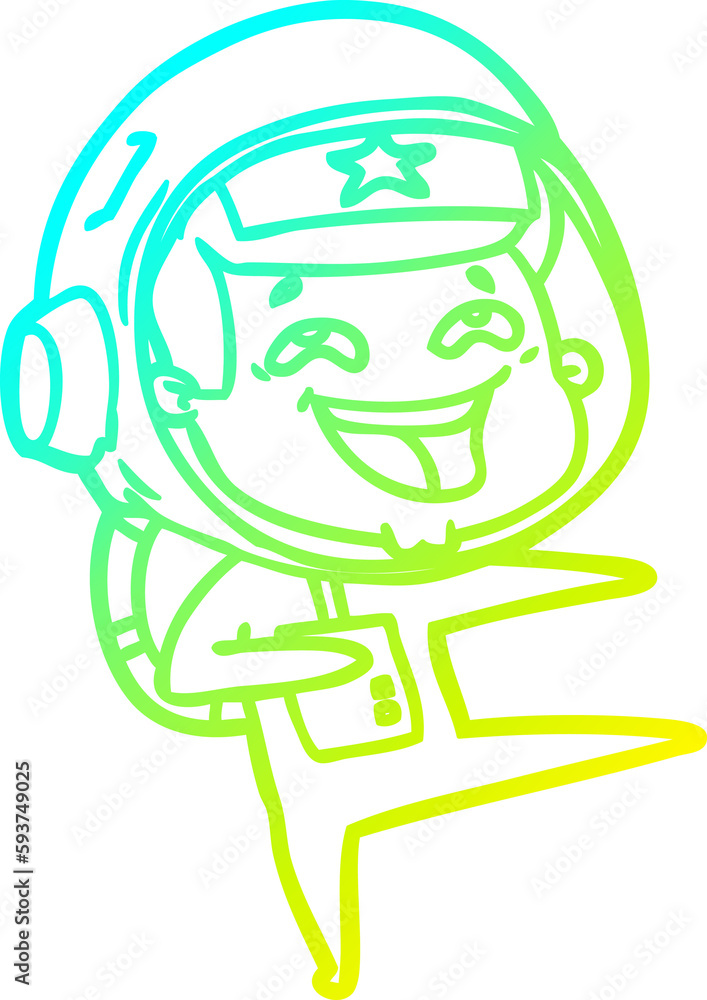 cold gradient line drawing cartoon laughing astronaut cold gradient line drawing cartoon laughing astronaut