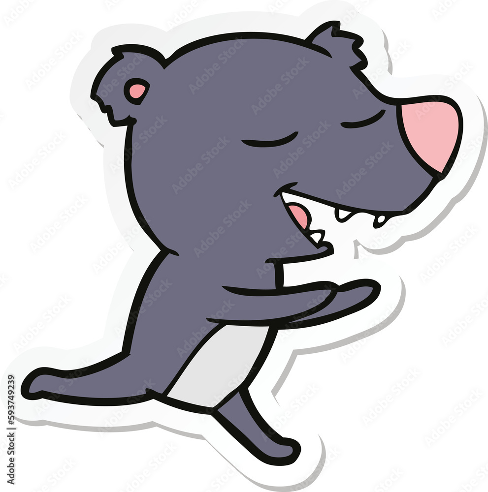 sticker of a cartoon bear sticker of a cartoon bear