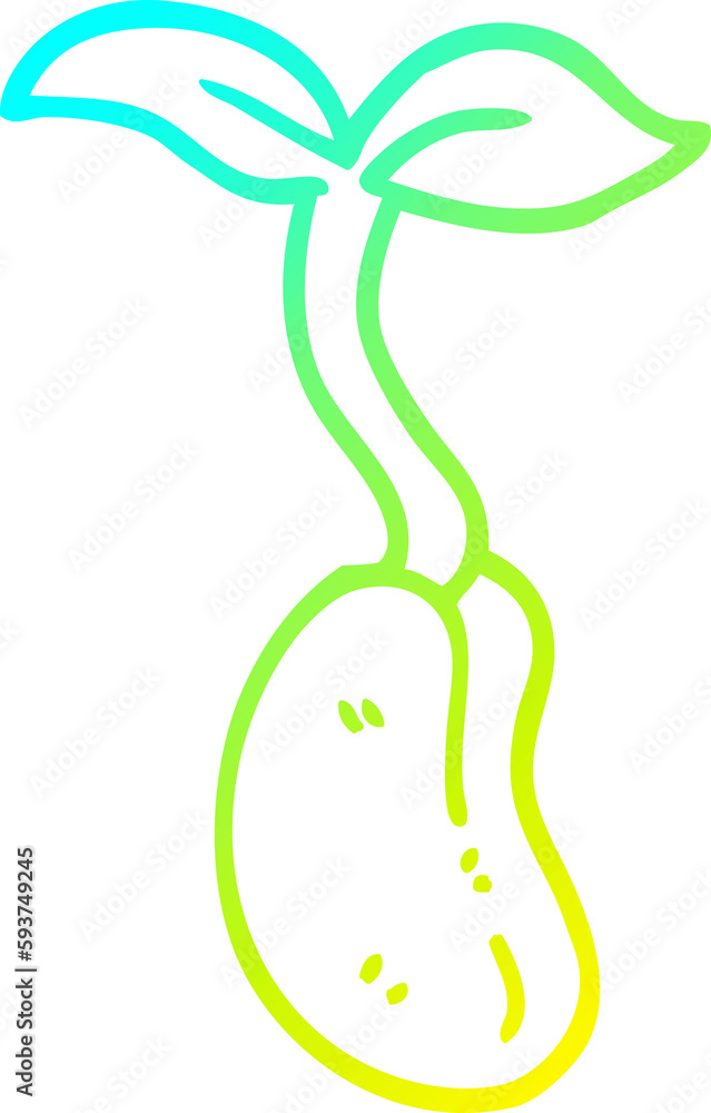 cold gradient line drawing cartoon seedling cold gradient line drawing cartoon seedling