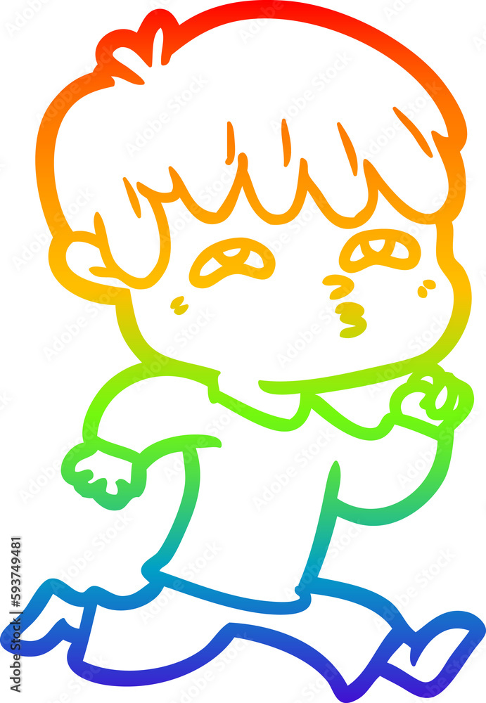 rainbow gradient line drawing cartoon man confused rainbow gradient line drawing cartoon man confused