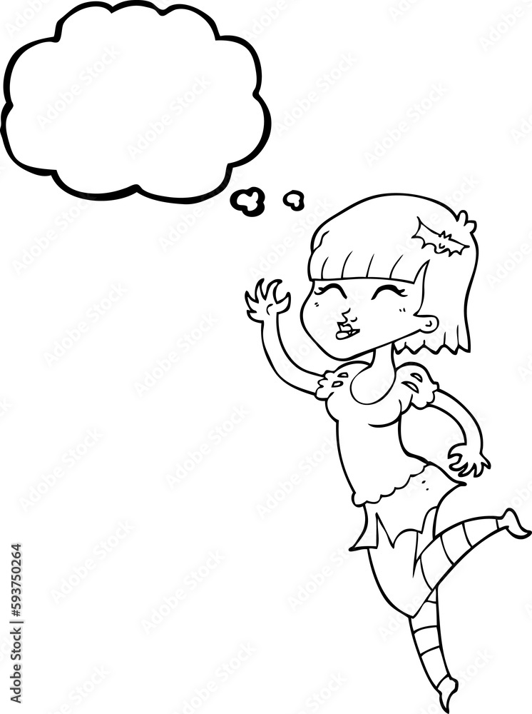 thought bubble cartoon vampire girl thought bubble cartoon vampire girl