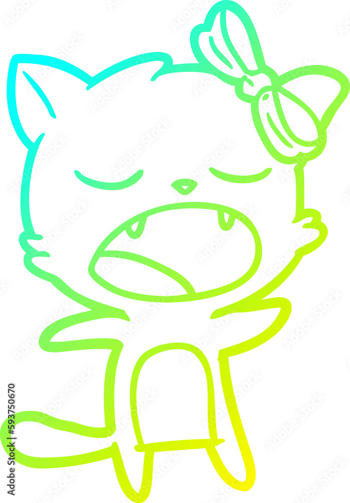 cold gradient line drawing cartoon singing cat cold gradient line drawing cartoon singing cat