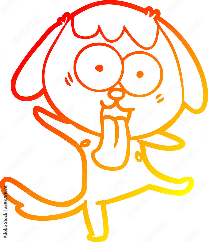 warm gradient line drawing cute cartoon dog warm gradient line drawing cute cartoon dog